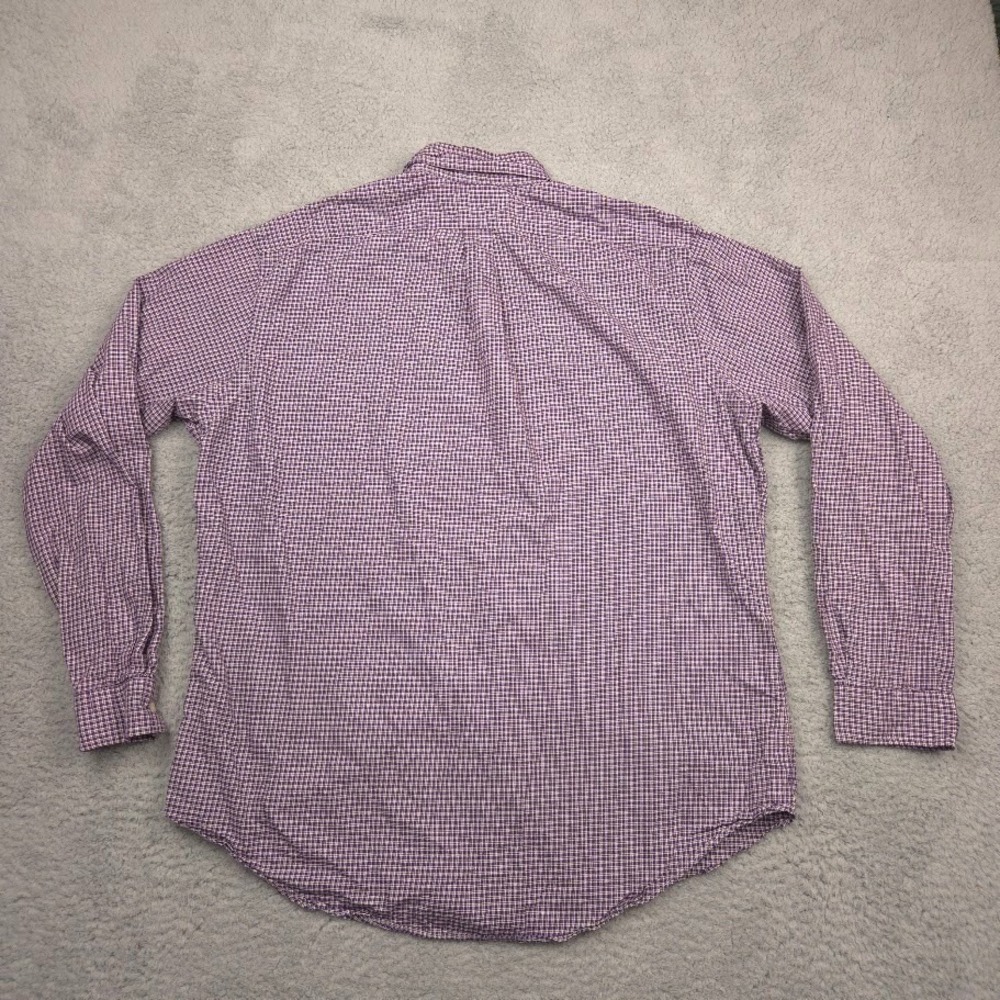 Ralph Lauren Button Down Shirt Men XL Purple Micro Plaid Classic Fit Long Sleeve - Picture 9 of 10